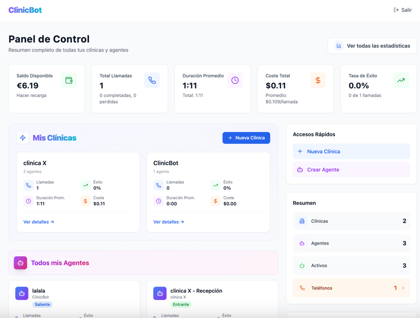 crear ia teléfono para clínicas