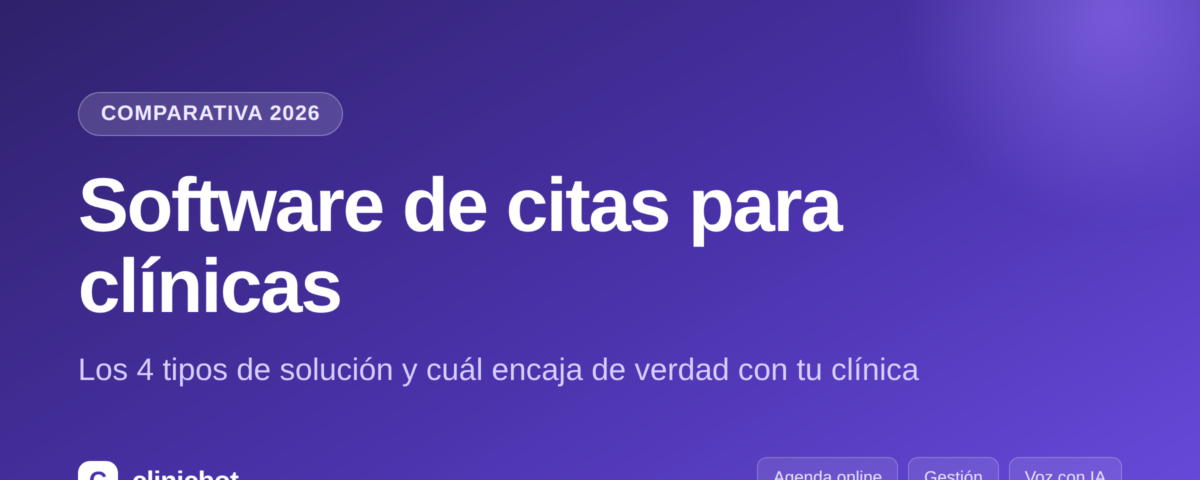Comparativa de software de citas para clínicas 2026: agenda online, gestión, centralita y recepcionista de voz con IA